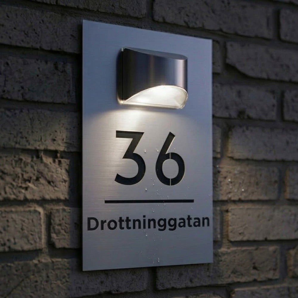 Henkilökohtainen aurinkokennolla toimiva talokyltti